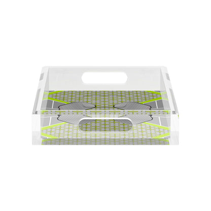 Pickelball Anyone Silver Lime  12.5x7.75 Acrylic Tray - nicolettemayer.com 