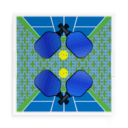 Pickelball Anyone Blue Green 15X15 Acrylic Tray - nicolettemayer.com 