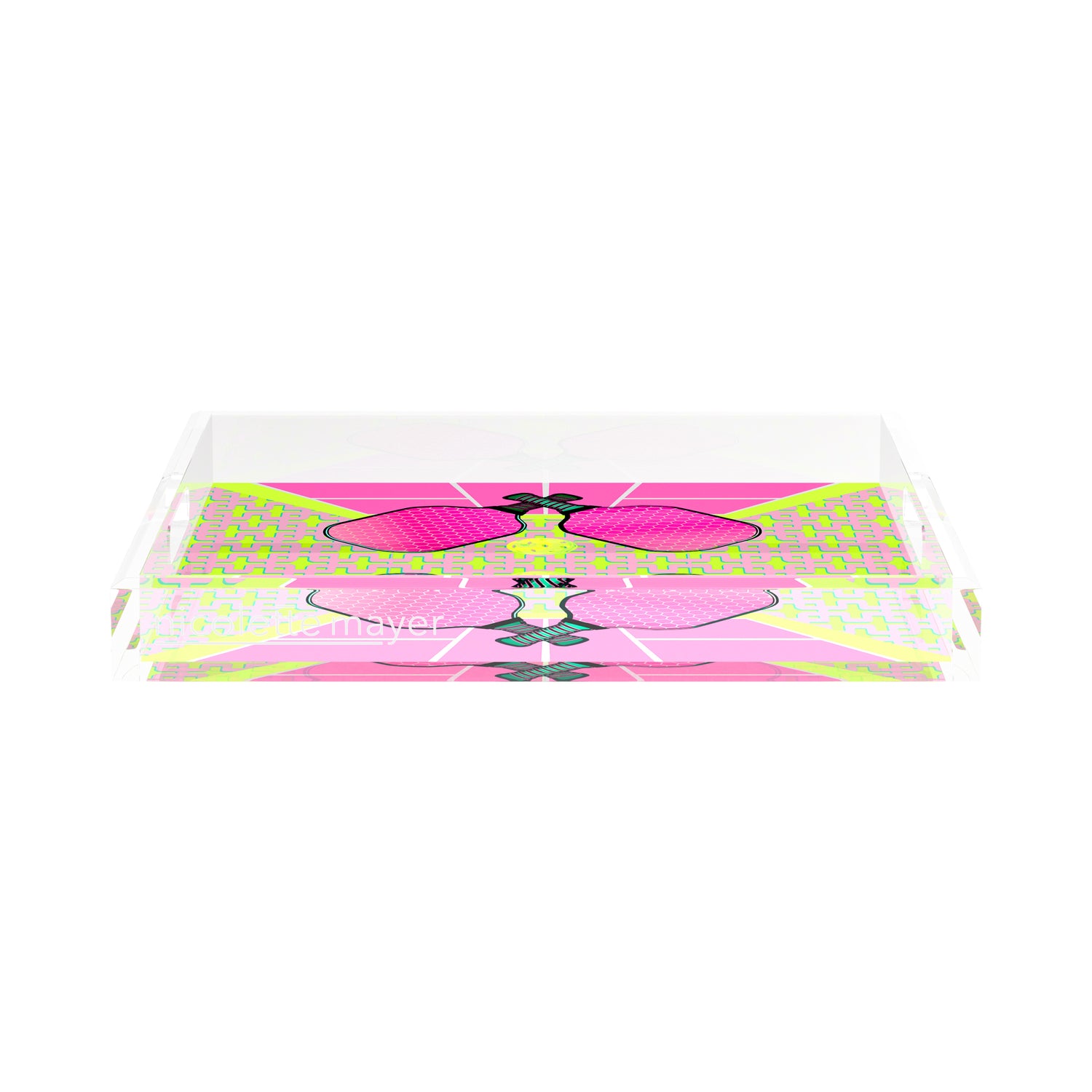 Pickelball Anyone Nancy Fran 15X15 Acrylic Tray - nicolettemayer.com 