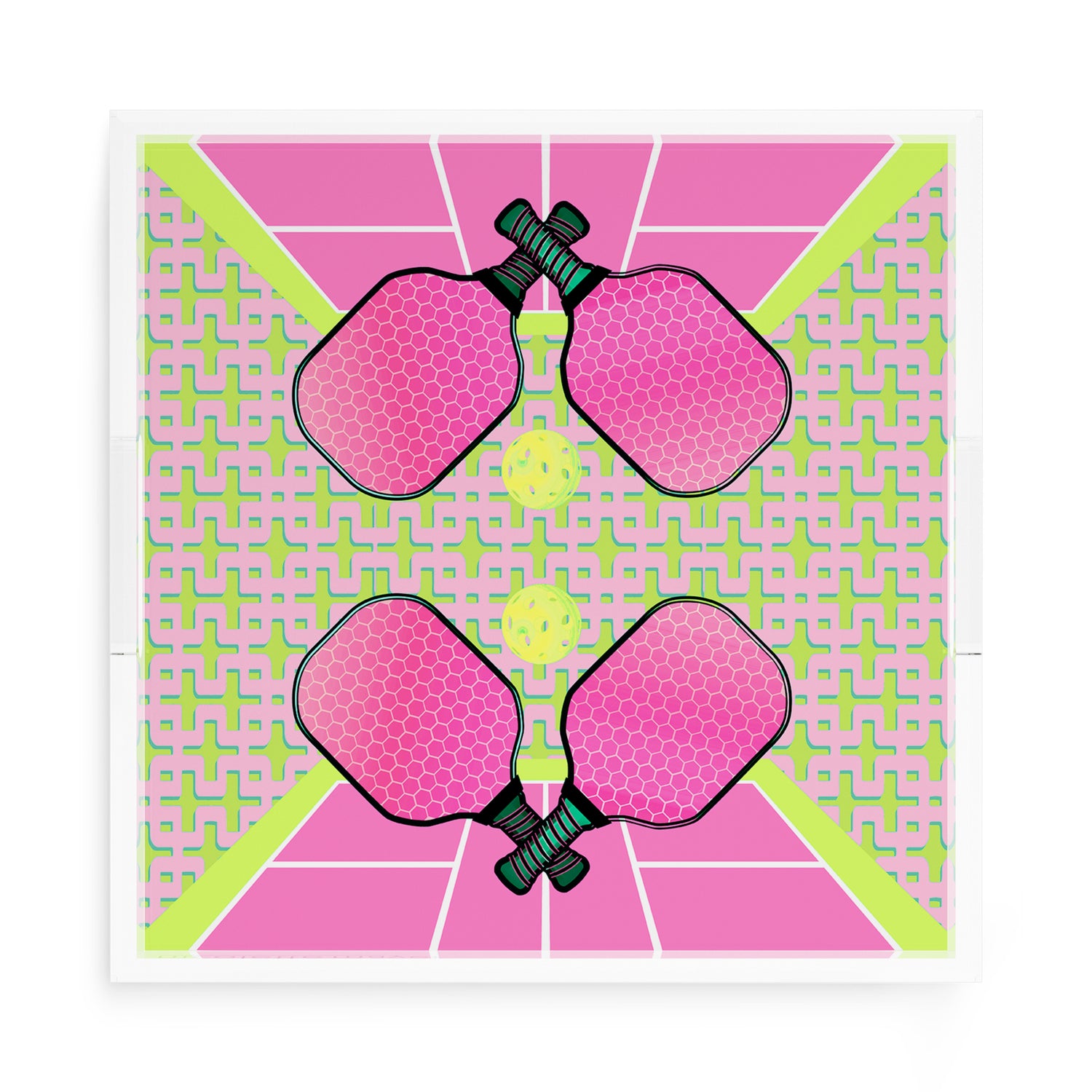 Pickelball Anyone Nancy Fran 15X15 Acrylic Tray - nicolettemayer.com 