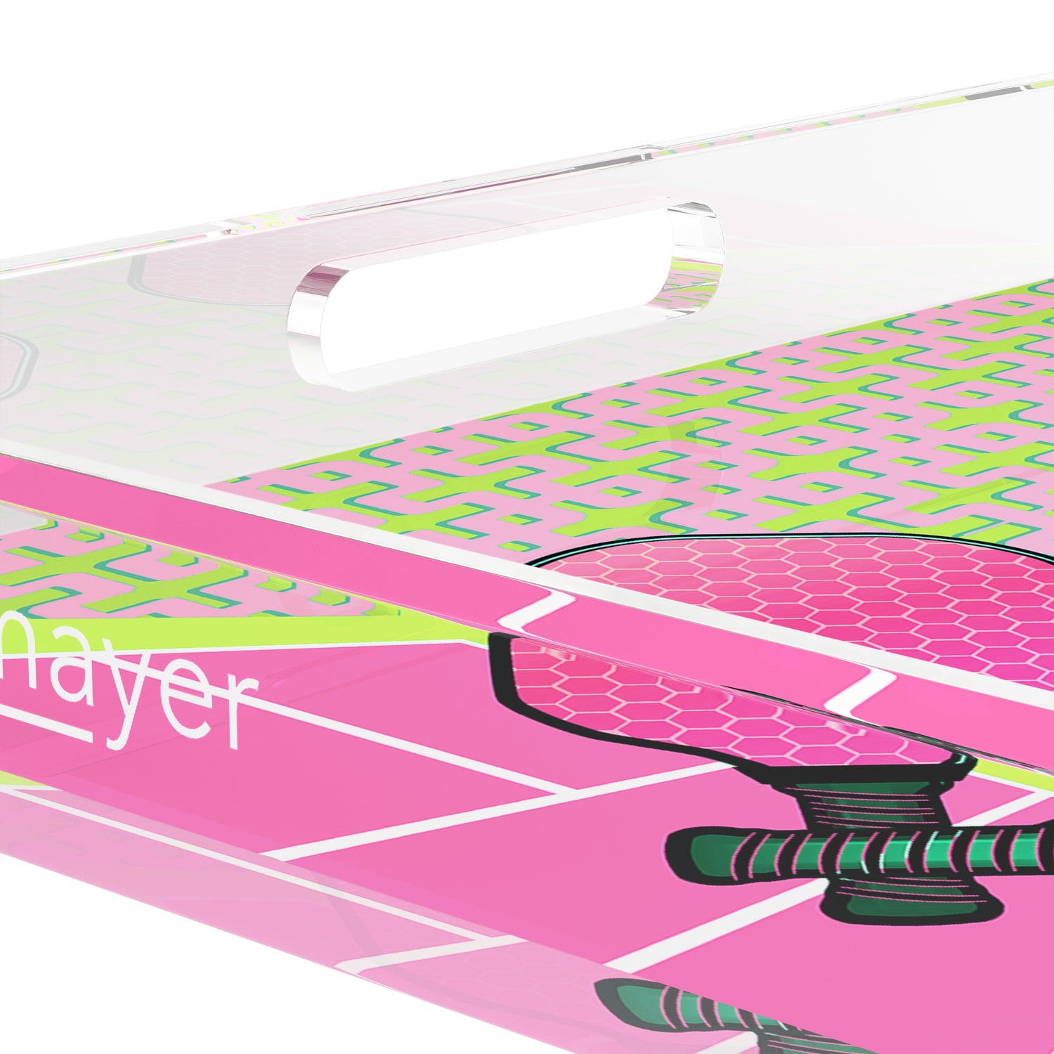 Pickelball Anyone Nancy Fran 15X15 Acrylic Tray - nicolettemayer.com 