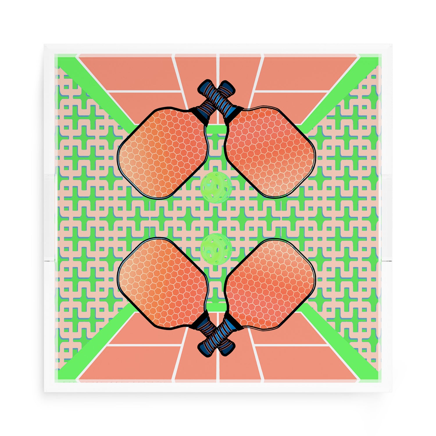 Pickelball Anyone Pam and Emma 15X15 Acrylic Tray - nicolettemayer.com 