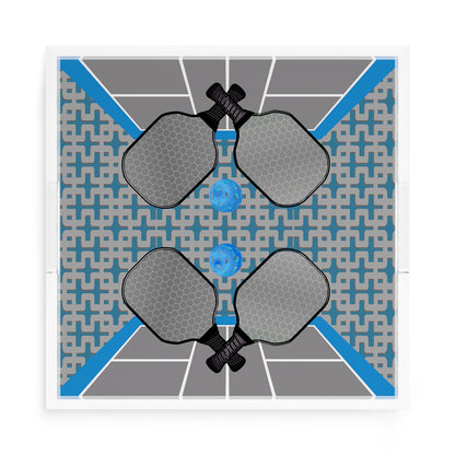 Pickelball Anyone Silver Blue 15X15 Acrylic Tray - nicolettemayer.com 