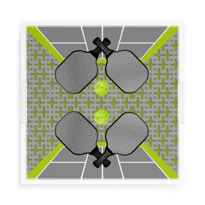 Pickelball Anyone Silver Lime 15X15 Acrylic Tray - nicolettemayer.com 