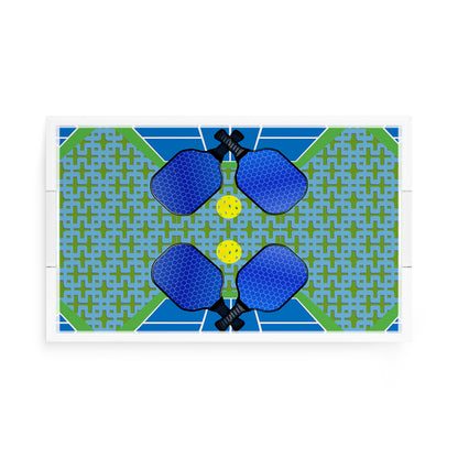 Pickelball Anyone Blue Green  17X10.5 Acrylic Tray - nicolettemayer.com 