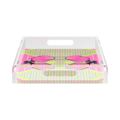 Pickelball Anyone Nancy Fran  17X10.5 Acrylic Tray - nicolettemayer.com 