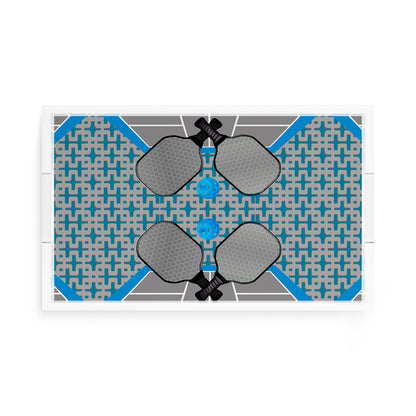Pickelball Anyone Silver Blue  17X10.5 Acrylic Tray - nicolettemayer.com 