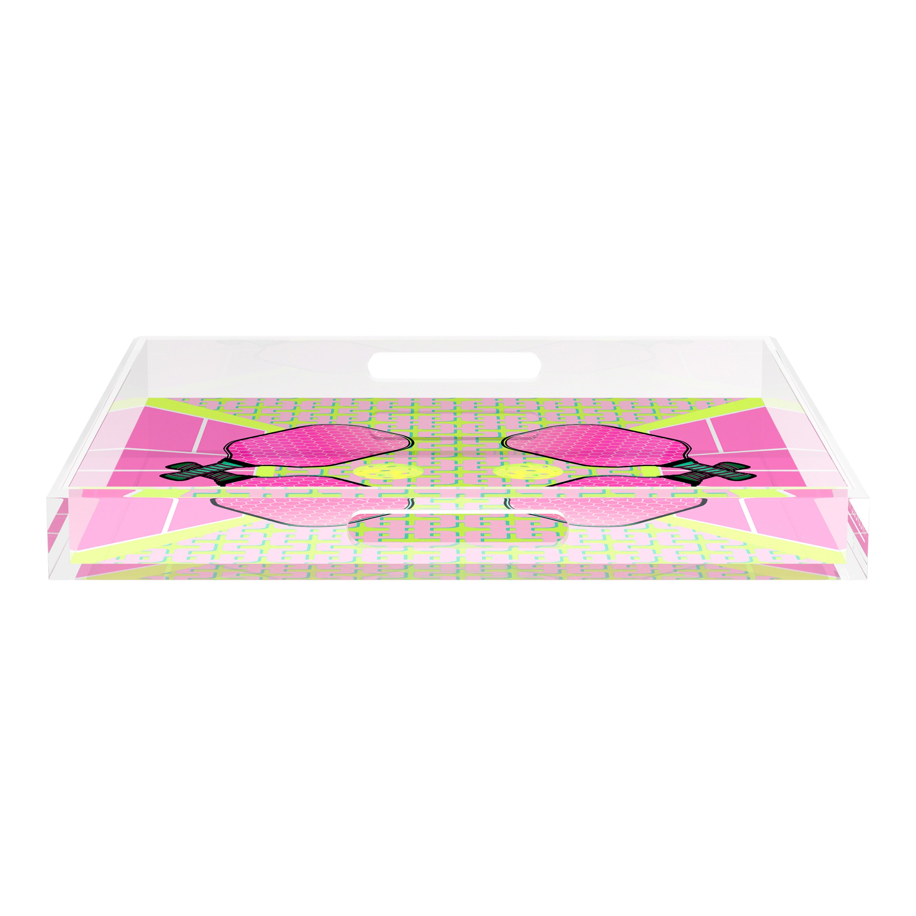 Pickelball Anyone Nancy Fran 18X18 Acrylic Tray - nicolettemayer.com 