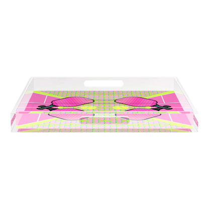 Pickelball Anyone Nancy Fran 18X18 Acrylic Tray - nicolettemayer.com 