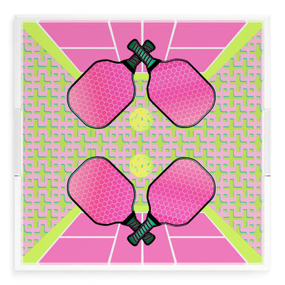 Pickelball Anyone Nancy Fran 18X18 Acrylic Tray - nicolettemayer.com 