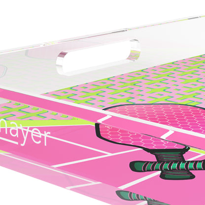 Pickelball Anyone Nancy Fran 18X18 Acrylic Tray - nicolettemayer.com 