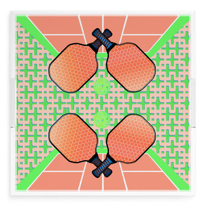 Pickelball Anyone Pam and Emma 18X18 Acrylic Tray - nicolettemayer.com 