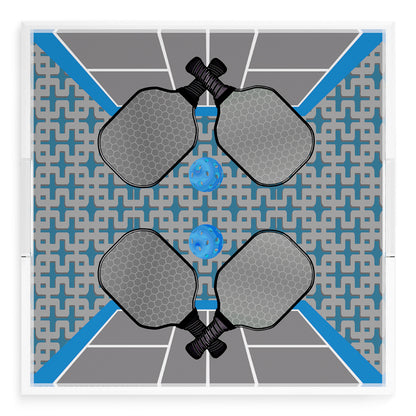 Pickelball Anyone Silver Blue 18X18 Acrylic Tray - nicolettemayer.com 