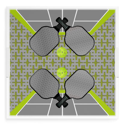 Pickelball Anyone Silver Lime 18X18 Acrylic Tray - nicolettemayer.com 
