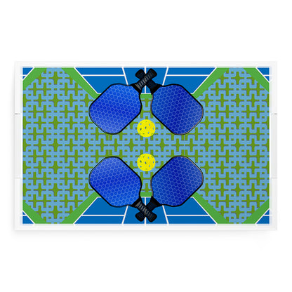 Pickelball Anyone Blue Green  22.5x14.5 Acrylic Tray - nicolettemayer.com 