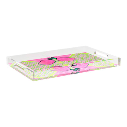 Pickelball Anyone Nancy Fran  22.5x14.5 Acrylic Tray - nicolettemayer.com 