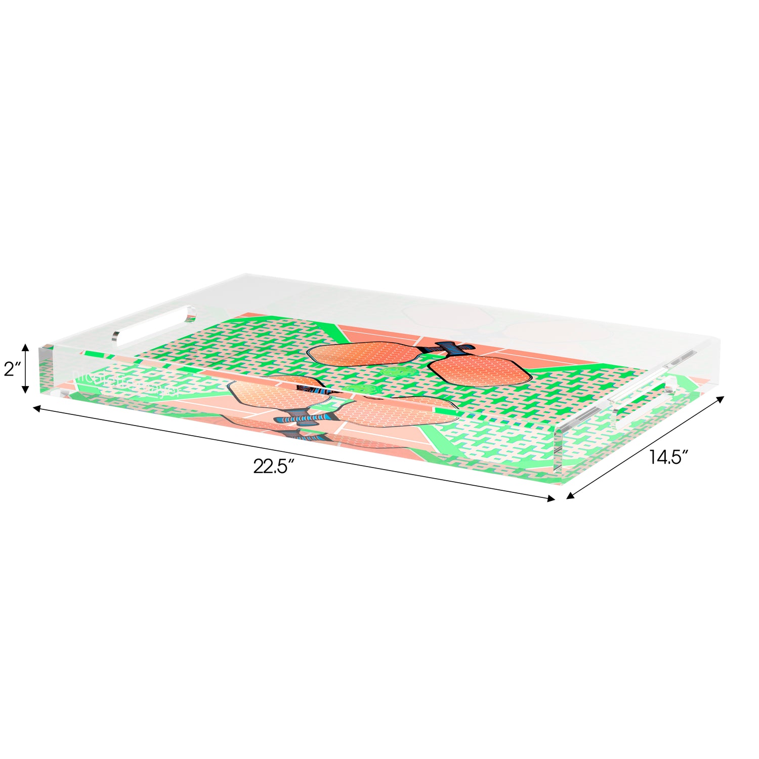 Pickelball Anyone Pam and Emma  Set of 3 Acrylic Tray - nicolettemayer.com 