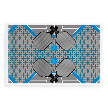 Pickelball Anyone Silver Blue  22.5x14.5 Acrylic Tray - nicolettemayer.com 