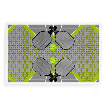 Pickelball Anyone Silver Lime  22.5x14.5 Acrylic Tray - nicolettemayer.com 