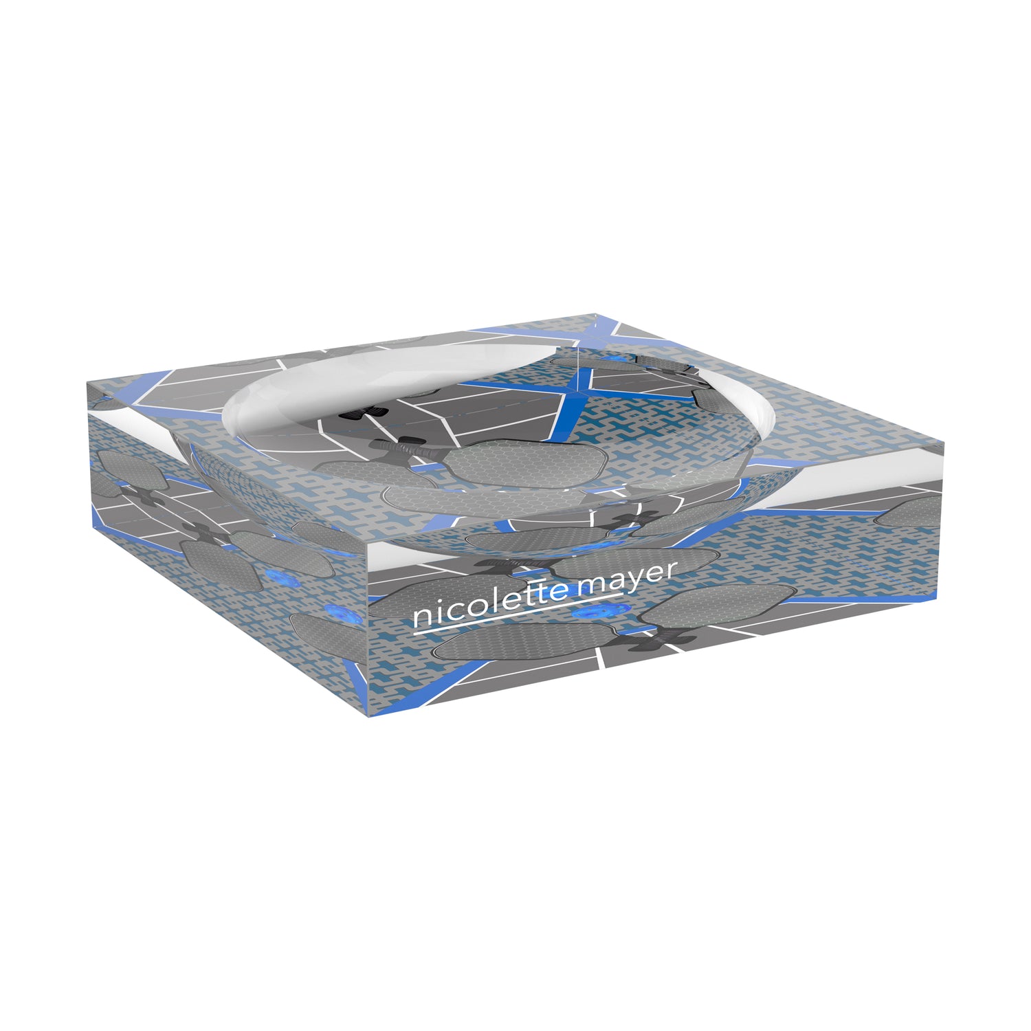 Pickelball Anyone Silver Blue Candy Catchall Dish