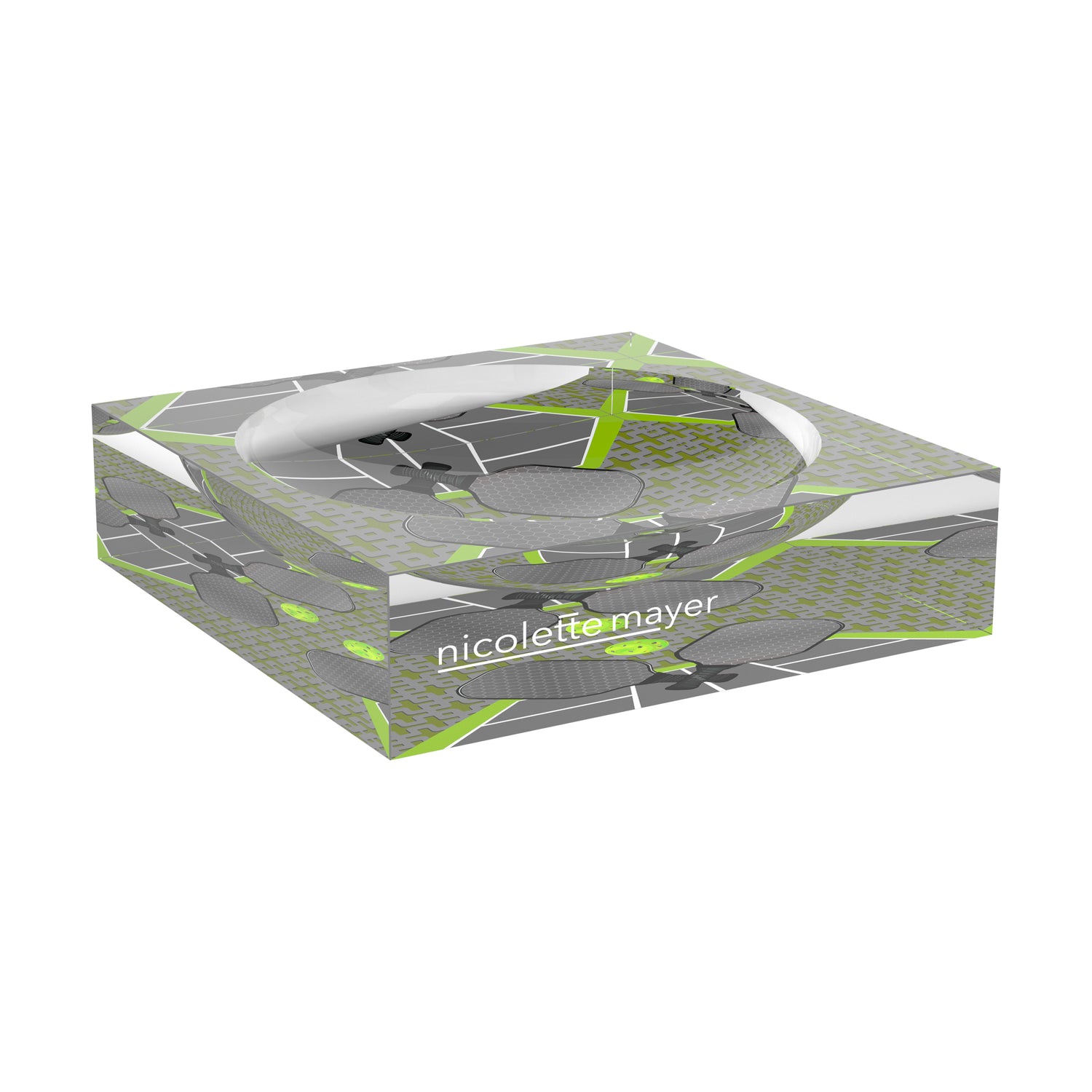 Pickelball Anyone Silver Lime Candy Catchall Dish