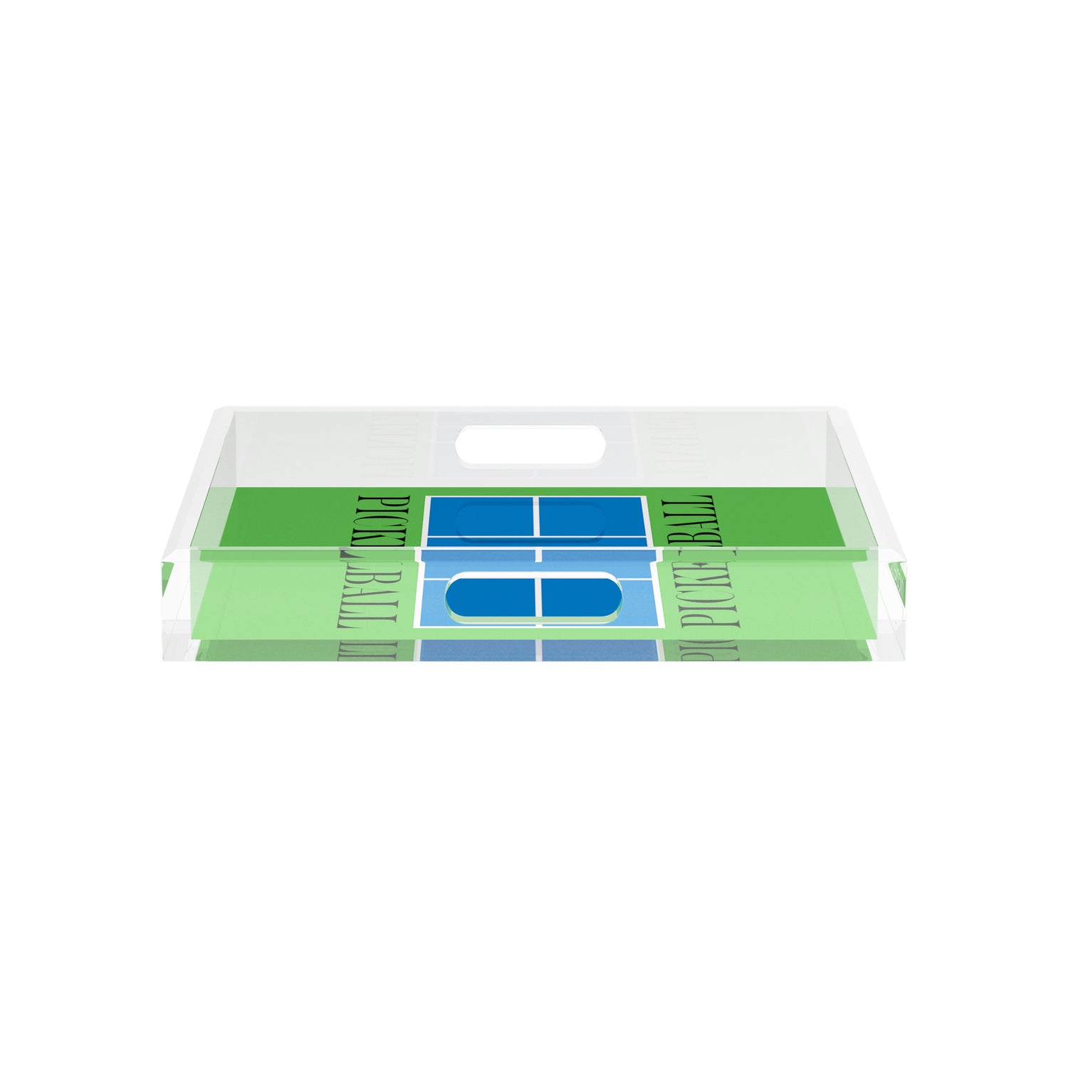 Pickelball Court Blue Green 12X12 Acrylic Tray - nicolettemayer.com 