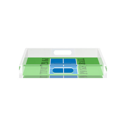 Pickelball Court Blue Green 12X12 Acrylic Tray - nicolettemayer.com 