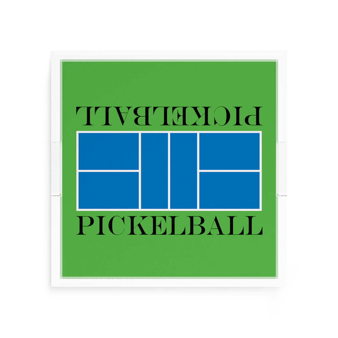 Pickelball Court Blue Green 12X12 Acrylic Tray - nicolettemayer.com 
