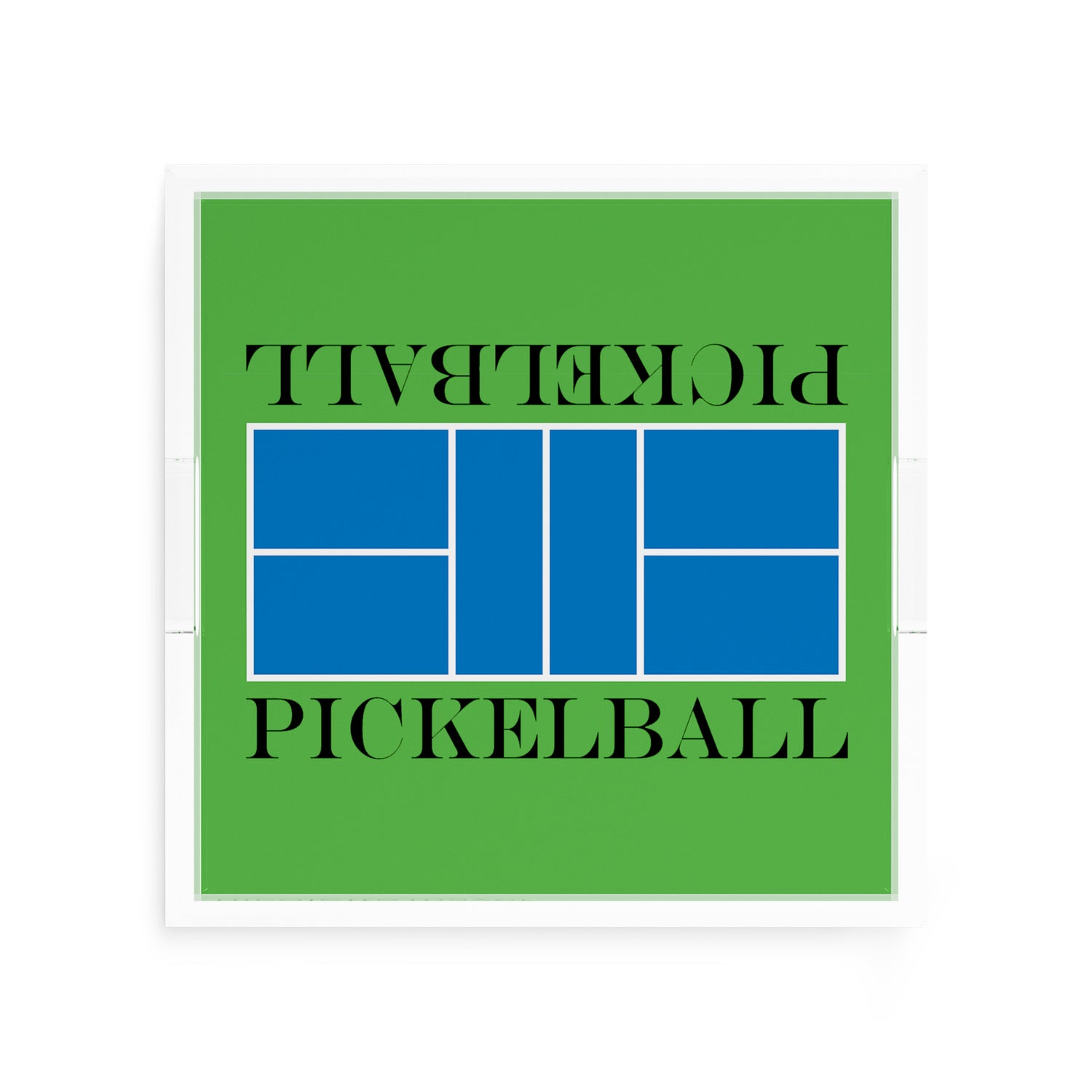 Pickelball Court Blue Green 12X12 Acrylic Tray - nicolettemayer.com 