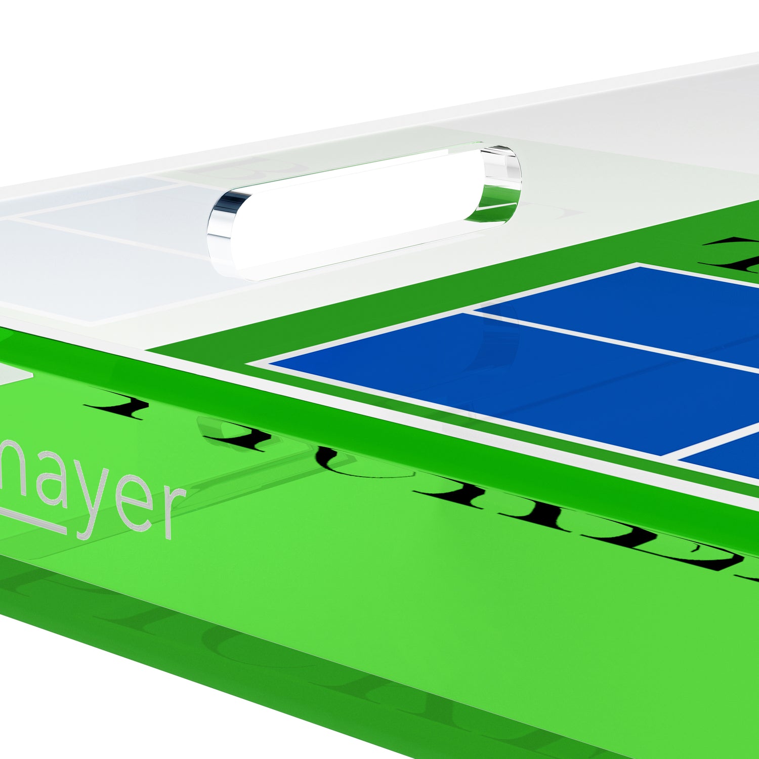 Pickelball Court Blue Green 12X12 Acrylic Tray - nicolettemayer.com 
