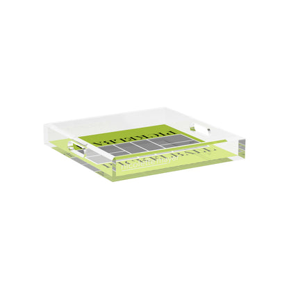 Pickelball Court Silver Lime 12X12 Acrylic Tray - nicolettemayer.com 