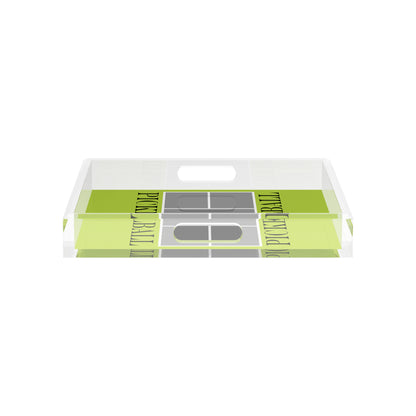Pickelball Court Silver Lime 12X12 Acrylic Tray - nicolettemayer.com 
