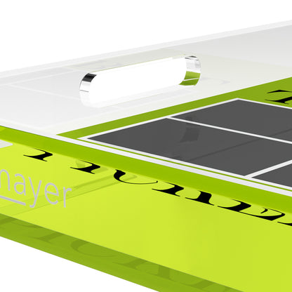 Pickelball Court Silver Lime 12X12 Acrylic Tray - nicolettemayer.com 