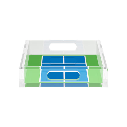 Pickelball Court Blue Green  12.5x7.75 Acrylic Tray - nicolettemayer.com 