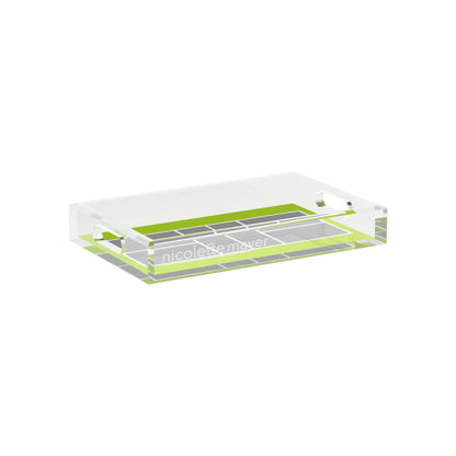 Pickelball Court Silver Lime  12.5x7.75 Acrylic Tray - nicolettemayer.com 