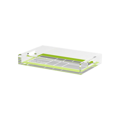 Pickelball Court Silver Lime  12.5x7.75 Acrylic Tray - nicolettemayer.com 