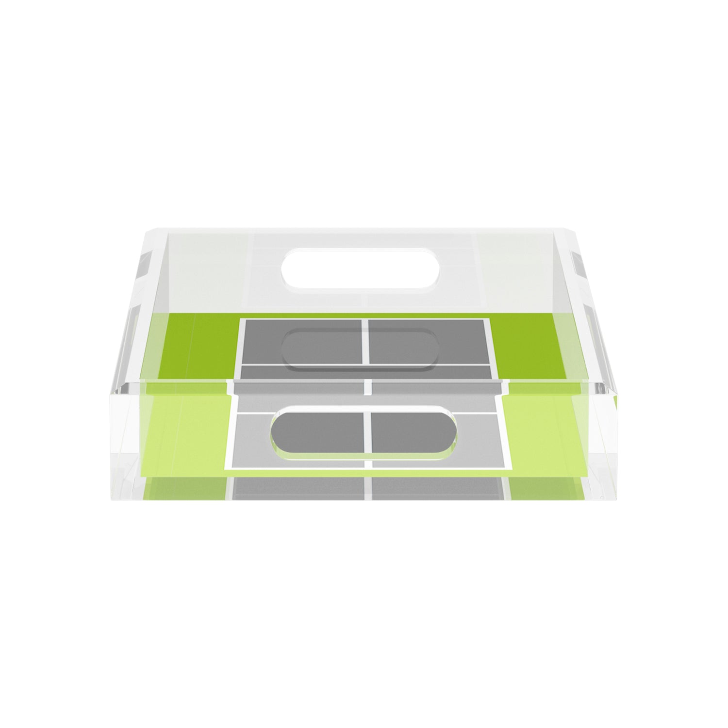 Pickelball Court Silver Lime  12.5x7.75 Acrylic Tray - nicolettemayer.com 