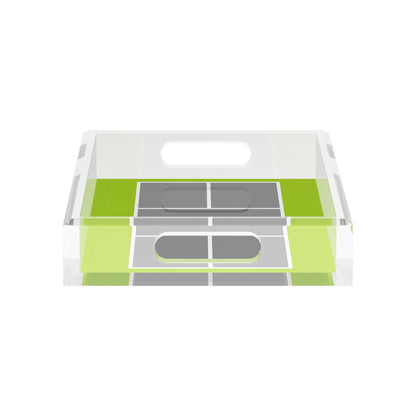 Pickelball Court Silver Lime  12.5x7.75 Acrylic Tray - nicolettemayer.com 