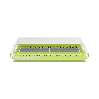 Pickelball Court Silver Lime 15X15 Acrylic Tray - nicolettemayer.com 