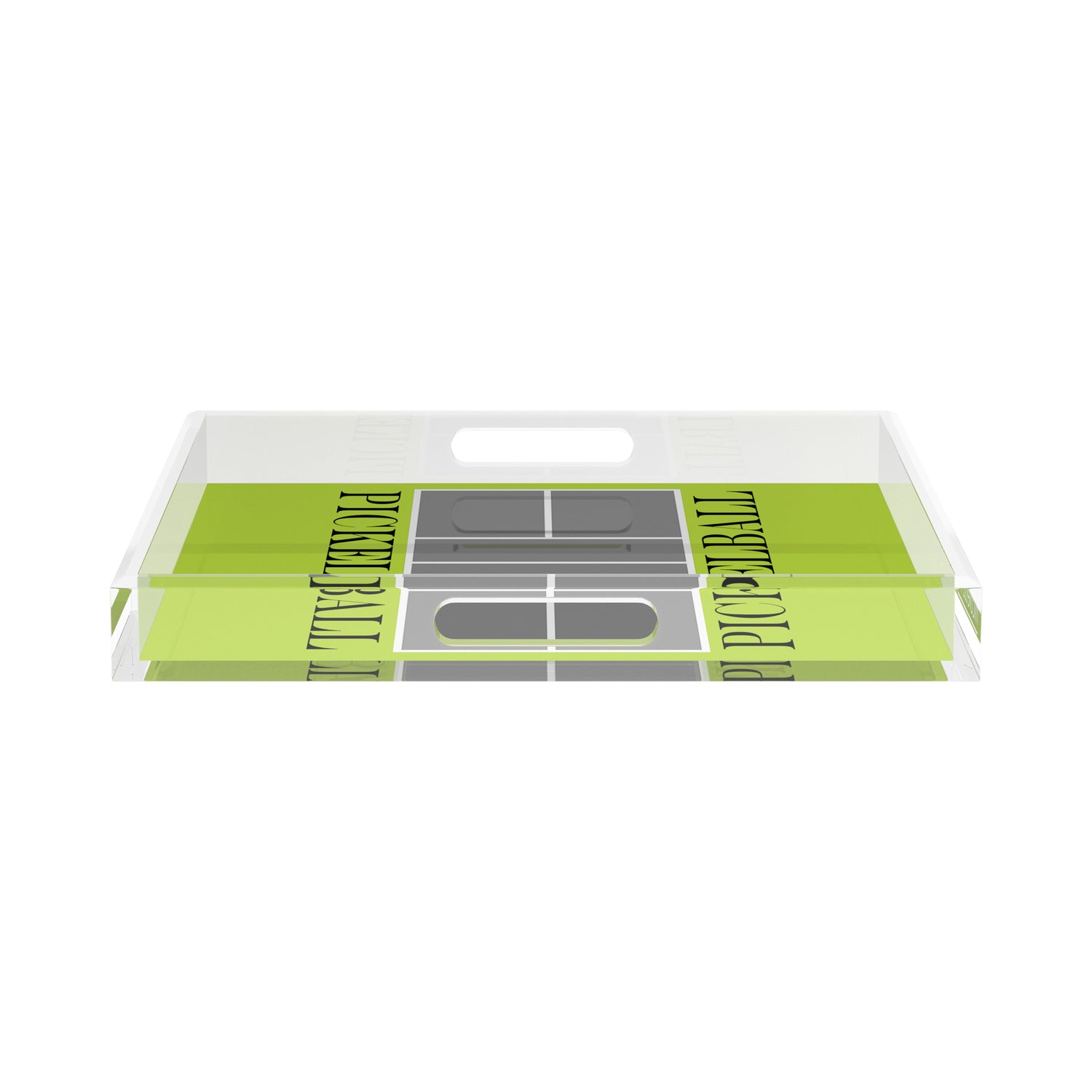 Pickelball Court Silver Lime 15X15 Acrylic Tray - nicolettemayer.com 
