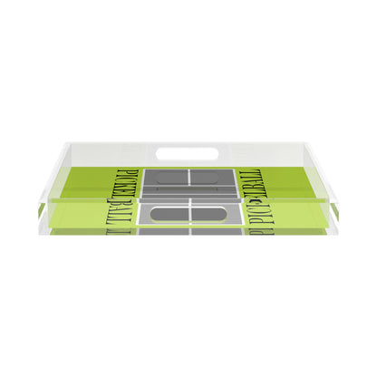 Pickelball Court Silver Lime 15X15 Acrylic Tray - nicolettemayer.com 