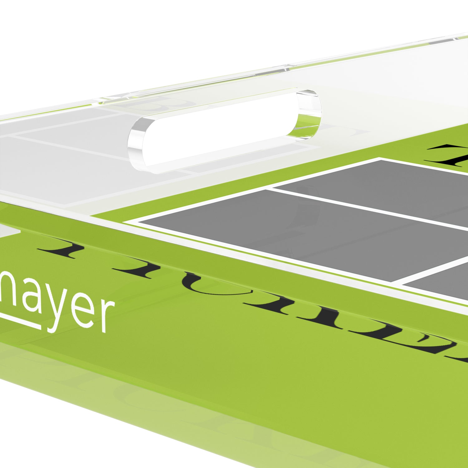 Pickelball Court Silver Lime 15X15 Acrylic Tray - nicolettemayer.com 