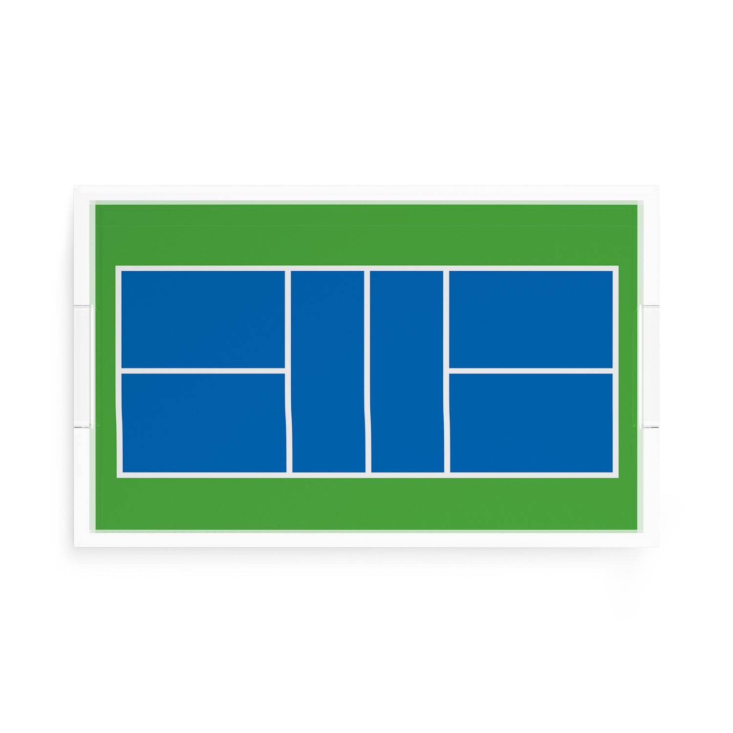Pickelball Court Blue Green  17X10.5 Acrylic Tray - nicolettemayer.com 