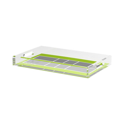 Pickelball Court Silver Lime  17X10.5 Acrylic Tray - nicolettemayer.com 