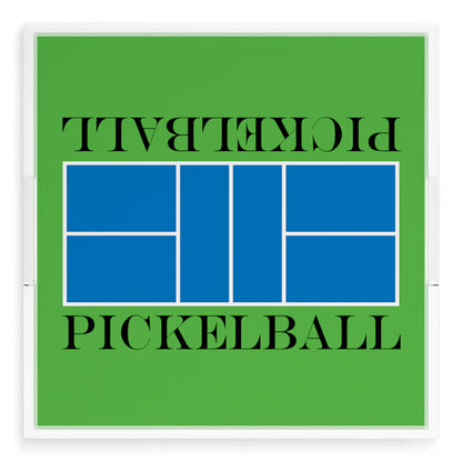 Pickelball Court Blue Green 18X18 Acrylic Tray - nicolettemayer.com 