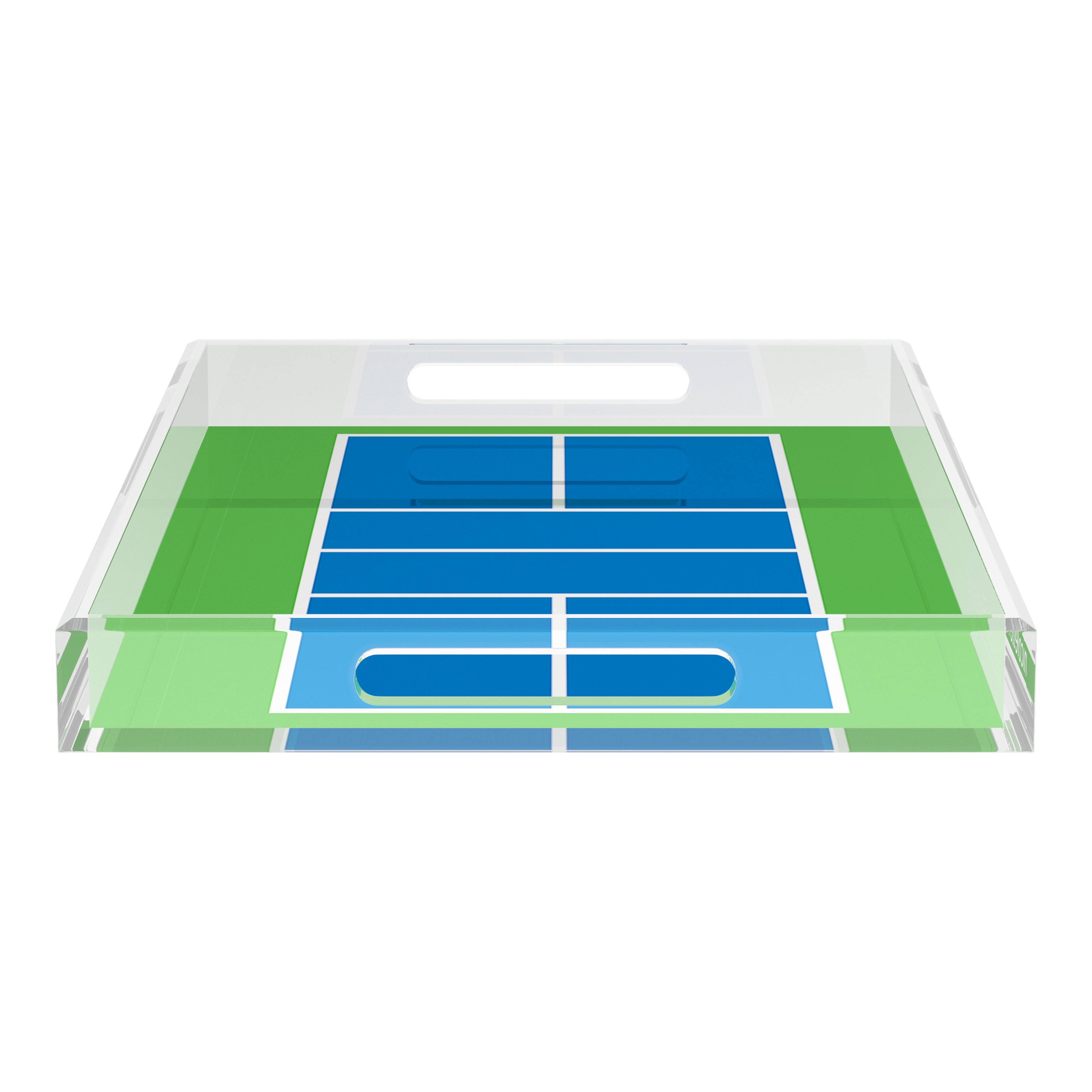 Pickelball Court Blue Green  22.5x14.5 Acrylic Tray - nicolettemayer.com 