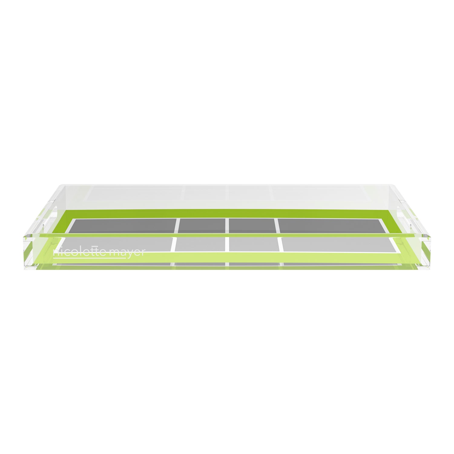 Pickelball Court Silver Lime  22.5x14.5 Acrylic Tray - nicolettemayer.com 
