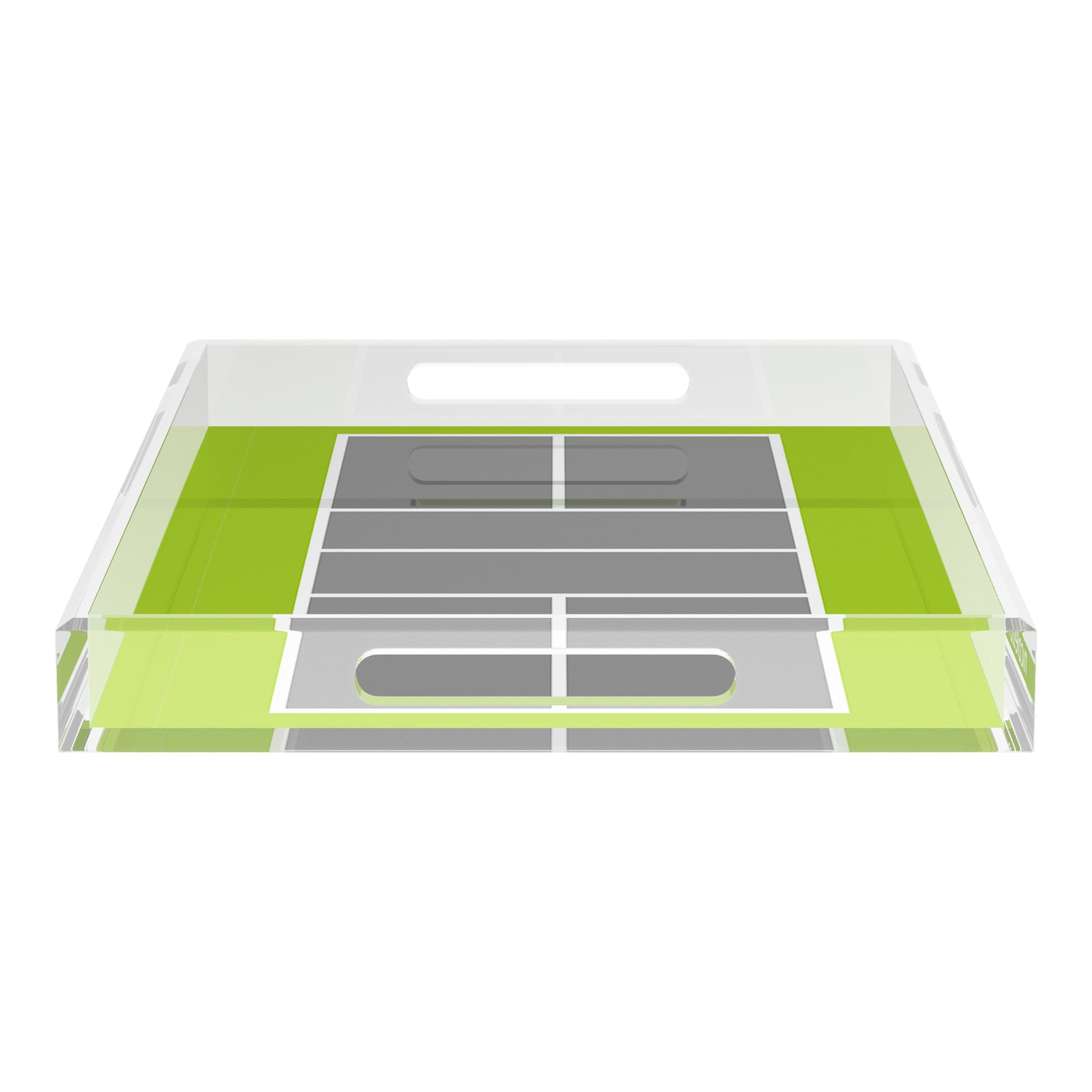 Pickelball Court Silver Lime  22.5x14.5 Acrylic Tray - nicolettemayer.com 