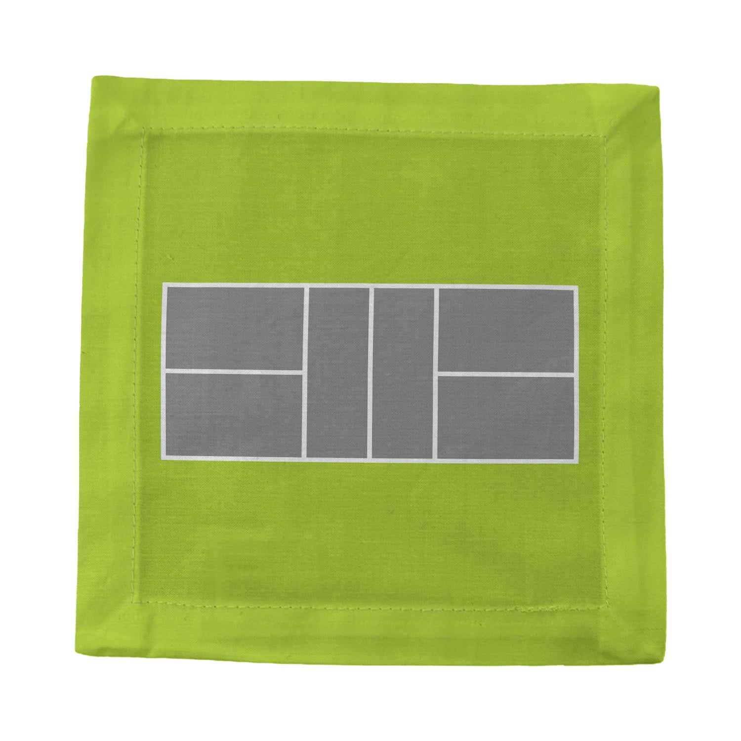 Pickleball Court Silver Lime Cotton Sateen Cocktail Napkins - nicolettemayer.com