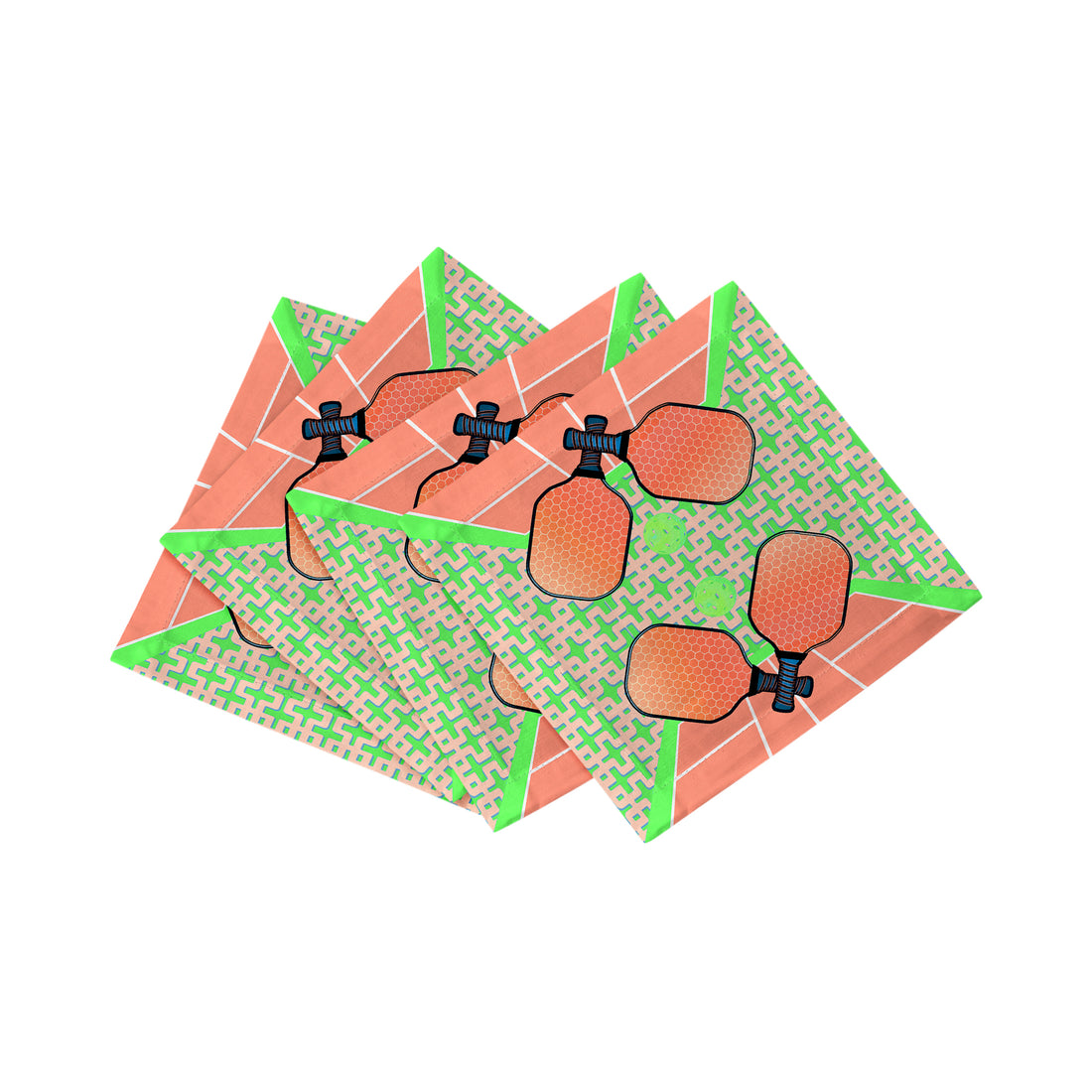 Pickelball Anyone Pam and Emma Cotton Sateen Cocktail Napkins - nicolettemayer.com